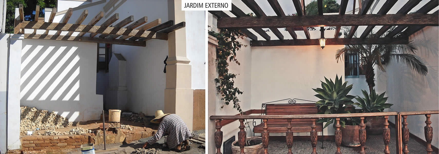 Registro da transformação do jardim externo