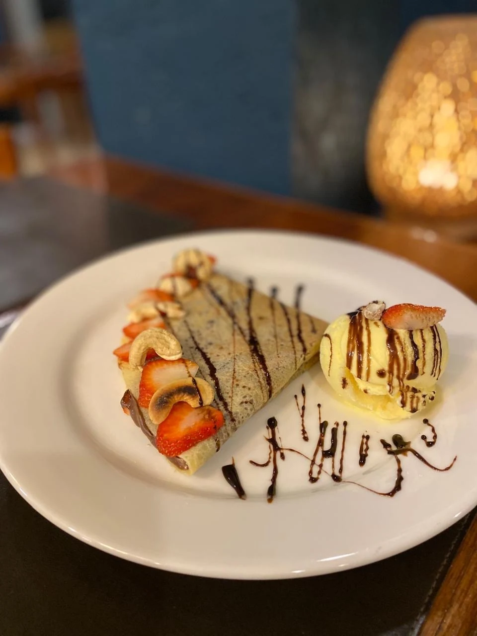 Sobremesa servida no restaurante